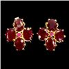Image 1 : RUBY EARRINGS IN 14K YELLOW PLATED GOLD OVER 925 STERLING SILVER - APPRAISED REPLACEMENT VALUE CAD 8