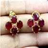 Image 2 : RUBY EARRINGS IN 14K YELLOW PLATED GOLD OVER 925 STERLING SILVER - APPRAISED REPLACEMENT VALUE CAD 8