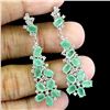 Image 1 : LUXURY EMERALD EARRINGS IN 14K WHITE PLATED GOLD OVER 925 STERLING SILVER - APPRAISED REPLACEMENT VA