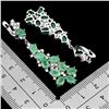 Image 3 : LUXURY EMERALD EARRINGS IN 14K WHITE PLATED GOLD OVER 925 STERLING SILVER - APPRAISED REPLACEMENT VA