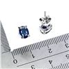 Image 3 : BLUE SAPPHIRE EARRINGS IN 14K WHITE PLATED GOLD OVER 925 STERLING SILVER - APPRAISED REPLACEMENT VAL