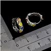 Image 3 : MULTICOLOR SAPPHIRES EARRINGS IN 14K WHITE PLATED GOLD OVER 925 STERLING SILVER - APPRAISED REPLACEM