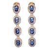 Image 1 : TANZANITE AND CZ EARRINGS IN 14K ROSE PLATED GOLD OVER 925 STERLING SILVER - APPRAISED REPLACEMENT V
