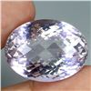 Image 1 : BIG 42.09 CARATS OVAL CUT WITH CHECKER BOARD TABLE UNHEATED BOLIVIAN PINK AMETHYST 24X18 mm - APPRAI