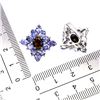 Image 3 : SUPRB TANZANITE AND BLACK OPAL EARRINGS IN 14K WHITE PLATED GOLD OVER 925 STERLING SILVER - APPRAISE