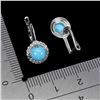 Image 3 : 6 mm ROUND CUT TURQUOISE EARRINGS IN 14K WHITE PLATED GOLD OVER 925 STERLING SILVER - APPRAISED REPL