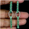 Image 1 : HIGH CLARITY EMERALD AND CZ EARRINGS IN 14K WHITE PLATED GOLD OVER 925 STERLING SILVER - APPRAISED R