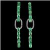 Image 2 : HIGH CLARITY EMERALD AND CZ EARRINGS IN 14K WHITE PLATED GOLD OVER 925 STERLING SILVER - APPRAISED R