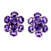 Image 2 : 7X5 mm OVAL AMETHYST EARRINGS IN 14K WHITE PLATED GOLD OVER 925 STERLING SILVER - APPRAISED REPLACEM