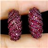 Image 1 : MYANMAR RUBY DIAMOND CUT EARRINGS IN 2-TONE BLACK RHODIUM AND 14K WHITE PLATED GOLD OVER 925 STERLIN