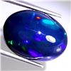 Image 3 : OVAL CABOCHON 6.68 CARATS NATURAL AAA FLORAL FLASH PALY OF COLOR BLACK OPAL 16X12 mm - APPRAISED REP