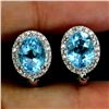 Image 2 : 8X6 mm OVAL CUT SWISS BLUE TOPAZ IN 14K WHITE PLATED GOLD OVER 925 STERLING SILVER - APPRAISED REPLA