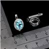 Image 3 : 8X6 mm OVAL CUT SWISS BLUE TOPAZ IN 14K WHITE PLATED GOLD OVER 925 STERLING SILVER - APPRAISED REPLA