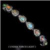 Image 1 : EXCEPTIONAL 6X4 mm FIRE OPAL BRACELET IN 14K WHITE PLATED GOLD OVER 925 STERLING SILVER - APPRAISED 