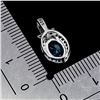Image 3 : 8X6 mm OVAL CUT SWISS BLUE TOPAZ AND CZ PENDANT IN 14K WHITE PLATED GOLD OVER 925 STERLING SILVER - 