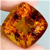 Image 1 : EXCEPTIONAL 20.33 CARATS CUSHION CUT NATURAL UNHEATED ORANGE-YELLOW CITRINE 17 mm - APPRAISED REPLAC