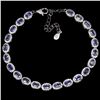 Image 1 : 5X3 mm OVAL TANZANITE BRACELET IN 14K WHITE PLATED GOLD OVER 925 STERLING SILVER -APPRAISED REPLACEM