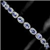 Image 2 : 5X3 mm OVAL TANZANITE BRACELET IN 14K WHITE PLATED GOLD OVER 925 STERLING SILVER -APPRAISED REPLACEM
