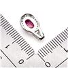 Image 3 : 7X5 mm NATURAL RUBY AND CZ PENDANT IN 14K WHITE PLATED GOLD OVER 925 STERLING SILVER - APPRAISED REP