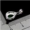 Image 3 : 7X5 mm PEAR CUT EMERALD AND CZ PENDANT IN 14K WHITE PLATED GOLD OVER 925 STERLING SILVER - APPRAISED