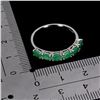 Image 3 : OVAL EMERALD RING IN 14K YELLOW PLATED GOLD OVER 925 STERLING SILVER - SIZE 8 - APPRAISED REPLACEMEN