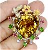 Image 1 : STUNNING BIG 25 CARATS HEART CUT CITRINE, CHROME DIOPSIDE, PERIDOT, RHODOLITE GARNET, SAPPHIE AND TA