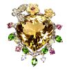 Image 2 : STUNNING BIG 25 CARATS HEART CUT CITRINE, CHROME DIOPSIDE, PERIDOT, RHODOLITE GARNET, SAPPHIE AND TA