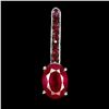 Image 1 : 7X5 mm RUBY DIAMOND CUT PENDANT IN 14K WHITE GOLD PLATED OVER 925 STERLING SILVER - APPRAISED REPLAC
