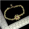 Image 3 : SUPERB 8 mm OVAL CUT EMERALD AND BIG ROUND RUBY BRACELET IN 14K YELLOW GOLD PLATED OVER 925 STERLING