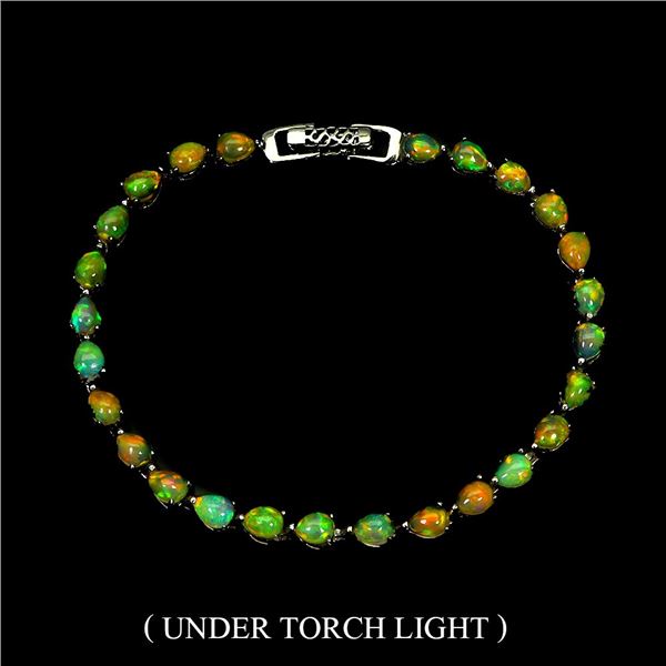 4X3 mm PEAR CUT FIRE OPAL IN 14K WHITE GOLD PLATED OVER 925 STERLING SILVER - APPRAISED REPLACEMENT 