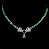 Image 1 : VALUABLE GOOD CLARITY EMERALD TIGER HEAD NECKLACE IN 14K WHITE GOLD PLATED OVER 925 STERLING SILVER 