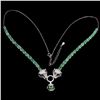 Image 2 : VALUABLE GOOD CLARITY EMERALD TIGER HEAD NECKLACE IN 14K WHITE GOLD PLATED OVER 925 STERLING SILVER 