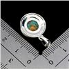 Image 3 : 8mm ROUND KINGMAN TURQUOISE PENDANT IN 14K WHITE GOLD PLATED OVER 925 STERLING SILVER - APPRAISED RE