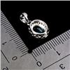Image 3 : 8X6 mm SWISS BLUE TOPAZ AND CZ PENDANT IN 14K WHITE GOLD PLATED OVER 925 STERLING SILVER - APPRAISED