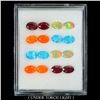 Image 1 : 6.76 CARATS OF OPAL VARIETIES - FIRE OPAL, ORANGE OPAL , BLUE OPAL - AND OVAL CUT RUBY 6X4 mm - ESTI