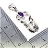Image 3 : 7X5 mm PEAR CUT AMETHYST AND WHITE TOPAZ PENDANT IN 14K WHITE GOLD PLATED OVER 925 STERLING SILVER -