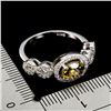 Image 3 : 7X5 mm YELLOW SAPPHIRE RING IN 14K WHITE GOLD PLATED OVER 925 STERLING SILVER - APPRAISED REPLACEMEN