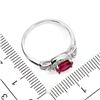 Image 3 : 7X5 mm RUBY AND CZ RING IN 14K WHITE GOLD PLATED OVER 925 STERLING SILVER - SIZE 7 - APPRAISED REPLA