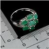 Image 3 : BEAUTIFUL EMERALD RING IN 14K WHITE GOLD PLATED OVER 925 STERLING SILVER - SIZE 7 - APPRAISED REPLAC