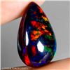 Image 1 : AMAZING 6.34 CARATS PEAR CABOCHON AAA FLORAL PLAY OF COLOR BLACK OPAL 20X12 mm BIG RARE GEMSTON - AP