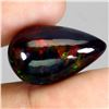 Image 2 : AMAZING 6.34 CARATS PEAR CABOCHON AAA FLORAL PLAY OF COLOR BLACK OPAL 20X12 mm BIG RARE GEMSTON - AP