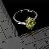 Image 3 : RICH MARQUISE CUT PERIDOT RING IN 14K WHITE GOLD PLATED OVER 925 STERLING SILVER - SIZE 8 - APPRAISE