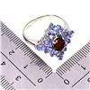 Image 3 : 7X5 mm BLACK OPAL AND TANZANITE IN 14K WHITE GOLD PLATED OVER 925 STERLING SILVER - SIZE 8 - APPRAIS