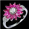 Image 2 : MARQUISE CUT PINK TOPAZ RING IN 14K WHITE GOLD PLATED OVER 925 STERLING SILVER - SIZE 8 - APPRAISED 