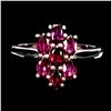 Image 1 : 5X3 mm RHODOLITE GARNET RING IN 14K WHITE GOLD PLATED OVER 925 STERLING SILVER - SIZE 7.5 - APPRAISE