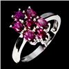 Image 2 : 5X3 mm RHODOLITE GARNET RING IN 14K WHITE GOLD PLATED OVER 925 STERLING SILVER - SIZE 7.5 - APPRAISE