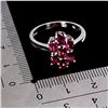 Image 3 : 5X3 mm RHODOLITE GARNET RING IN 14K WHITE GOLD PLATED OVER 925 STERLING SILVER - SIZE 7.5 - APPRAISE