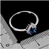 Image 3 : 6X4 mm LONDON BLUE TOPAZ RINGIN 14K WHITE GOLD PLATED OVER 925 STERLING SILVER - SIZE 8 - APPRAISED 