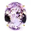 Image 2 : GIANT 76 CARATS OVAL CUT AMETRINE (AMETHYST AND CITRINE) IN 14K WHITE & YELLOW GOLD PLATED OVER 925 