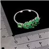 Image 3 : MARQUISE CUT EMERALD RING IN 14K WHITE GOLD PLATED OVER 925 STERLING SILVER - SIZE 9 - APPRAISED REP